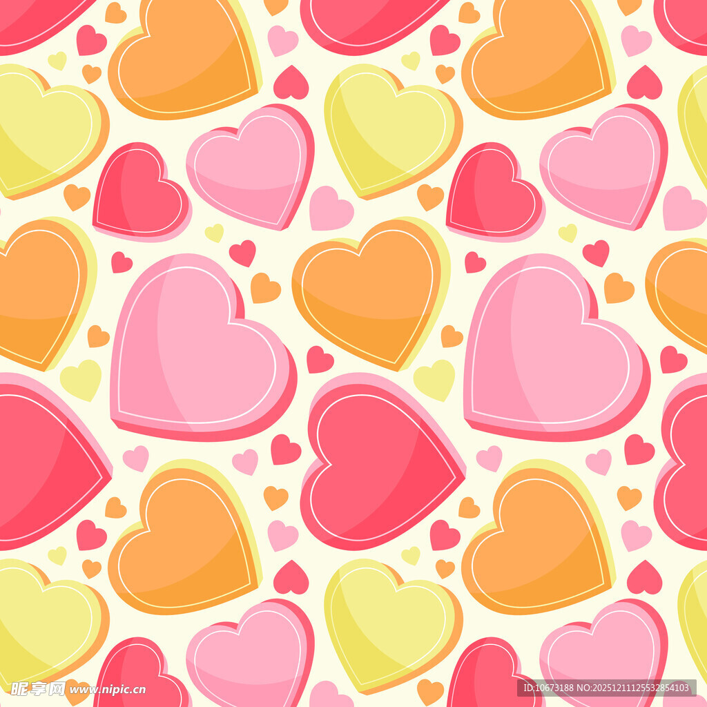 多彩爱心图案背景