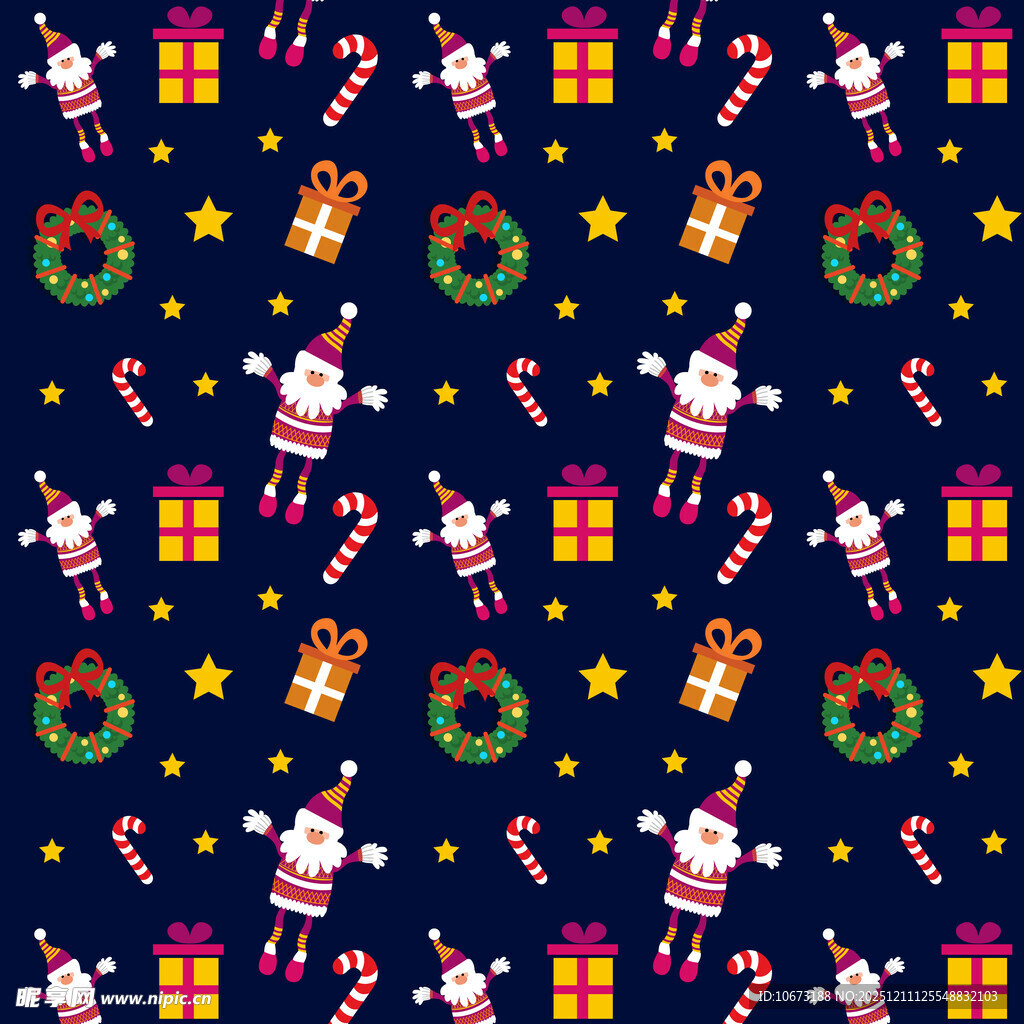 圣诞主题无缝图案设计