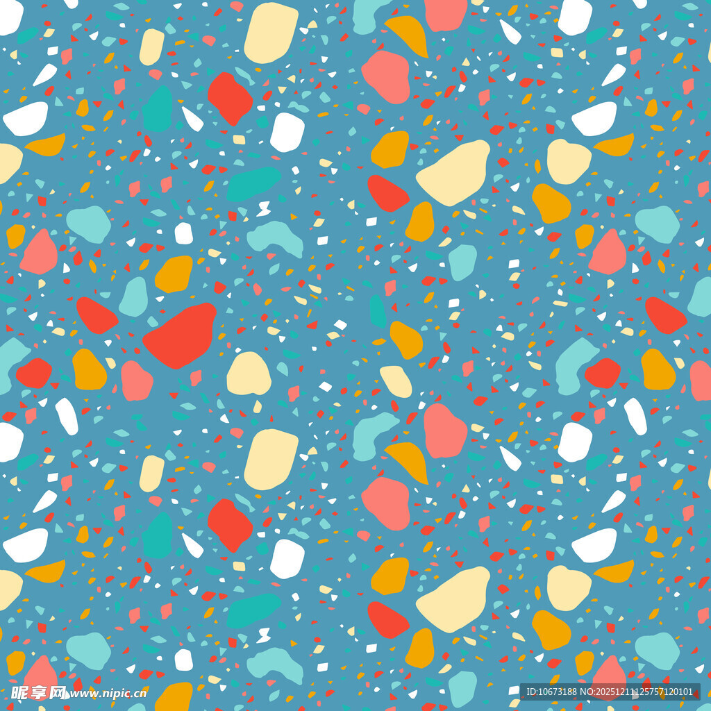 蓝色多彩碎石纹理图案