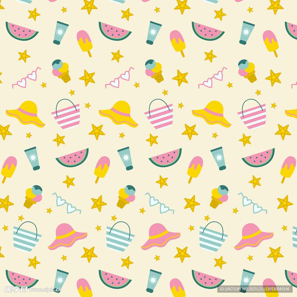 水果小鸟星星可爱图案