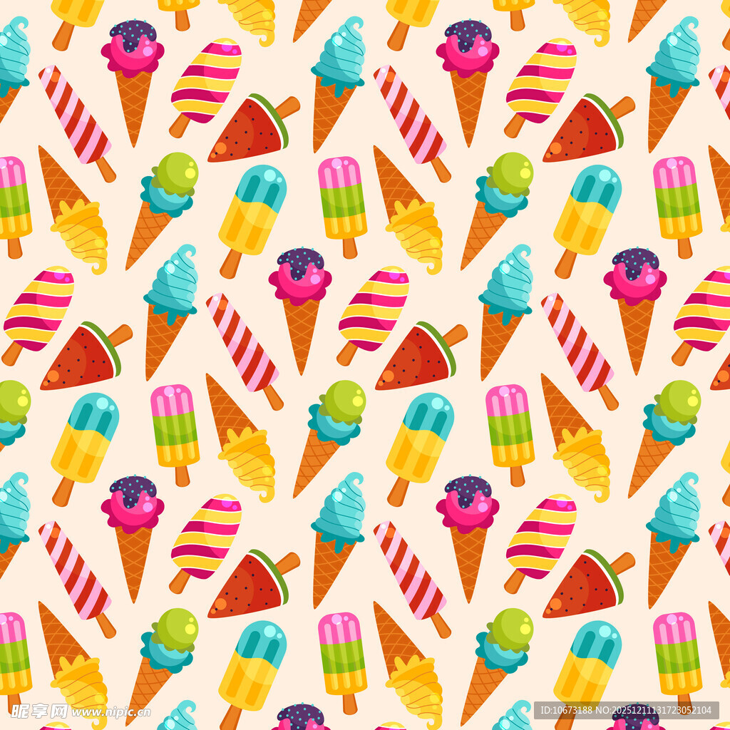 多彩冰淇淋图案背景