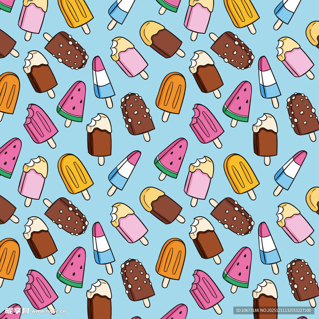 多彩冰淇淋图案背景