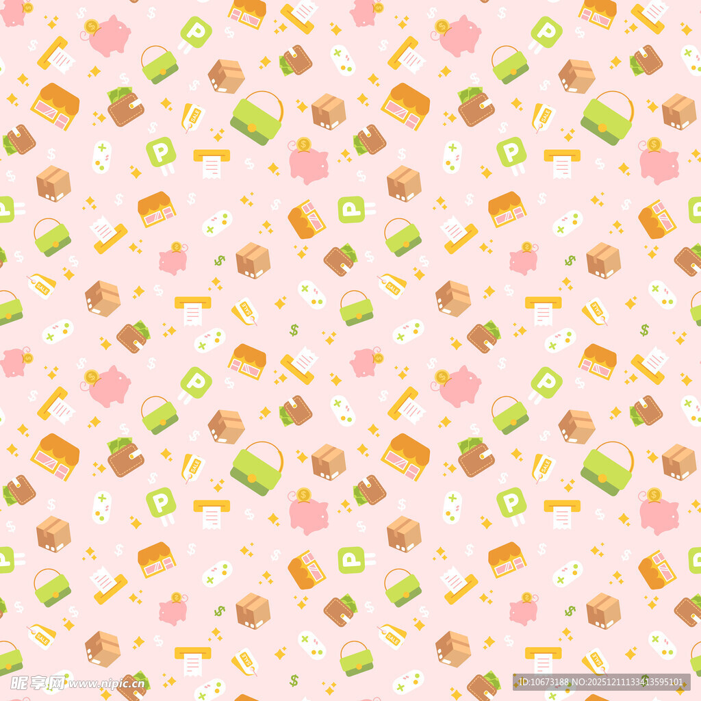 可爱甜点图案背景图