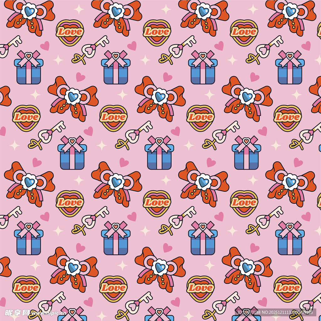 粉色背景糖果礼物图案