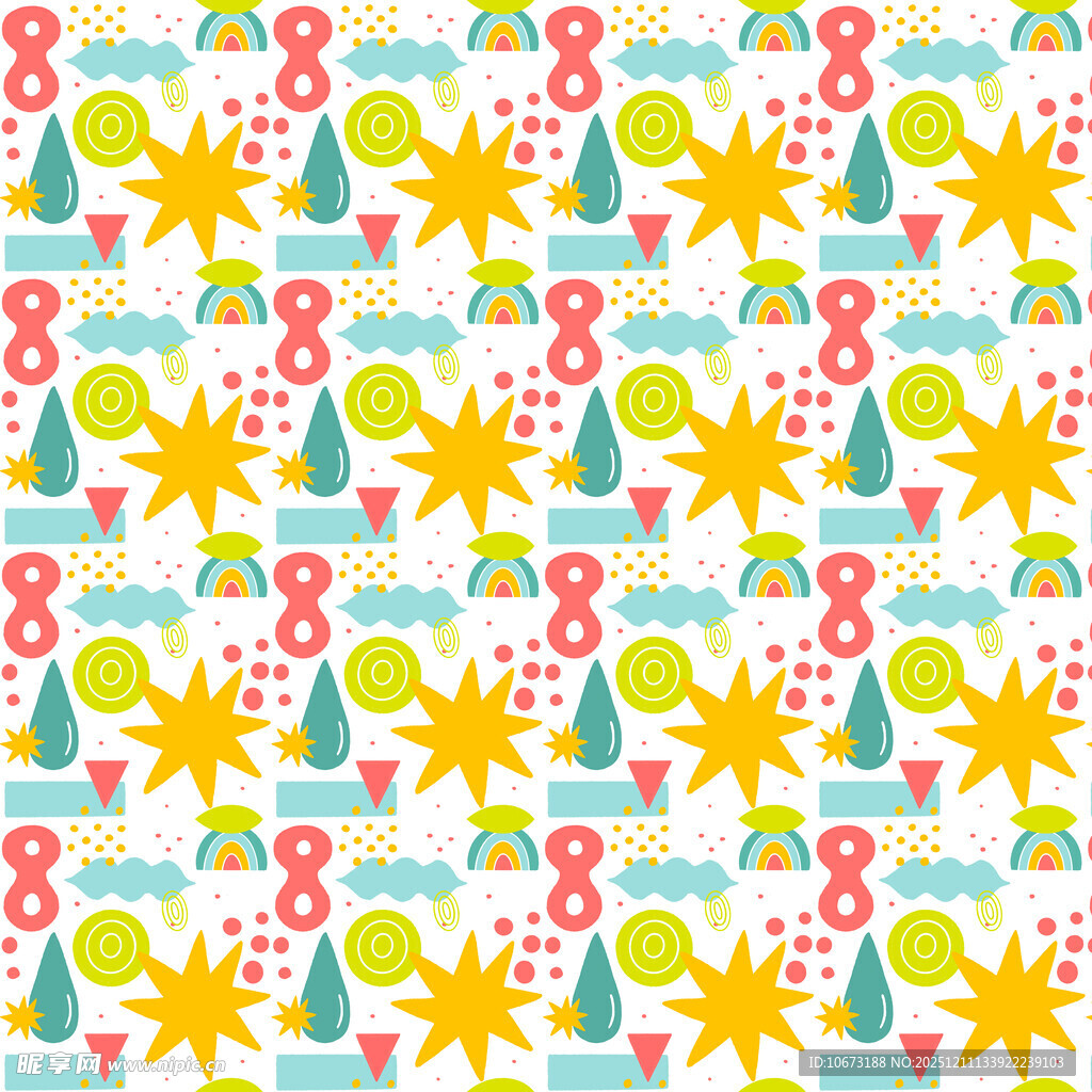 多彩节日图案无缝背景