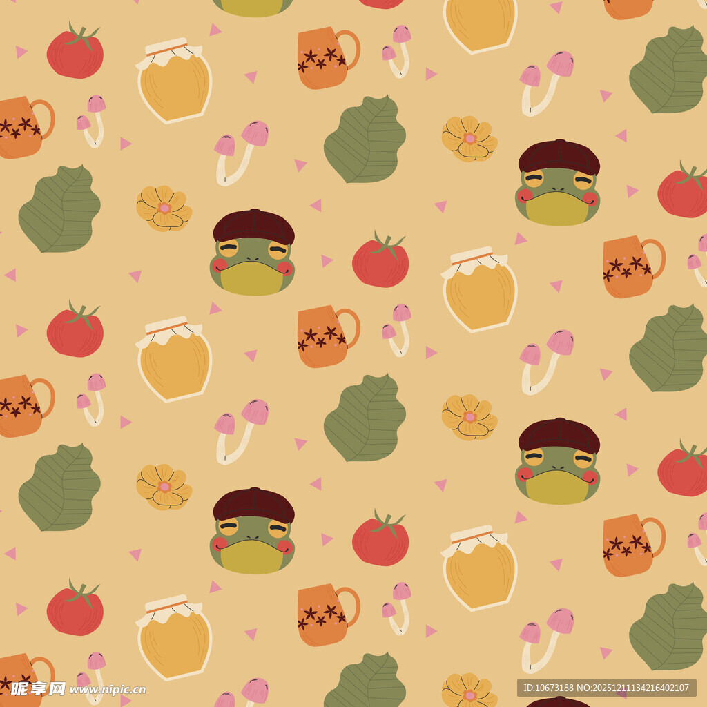 卡通食物图案背景