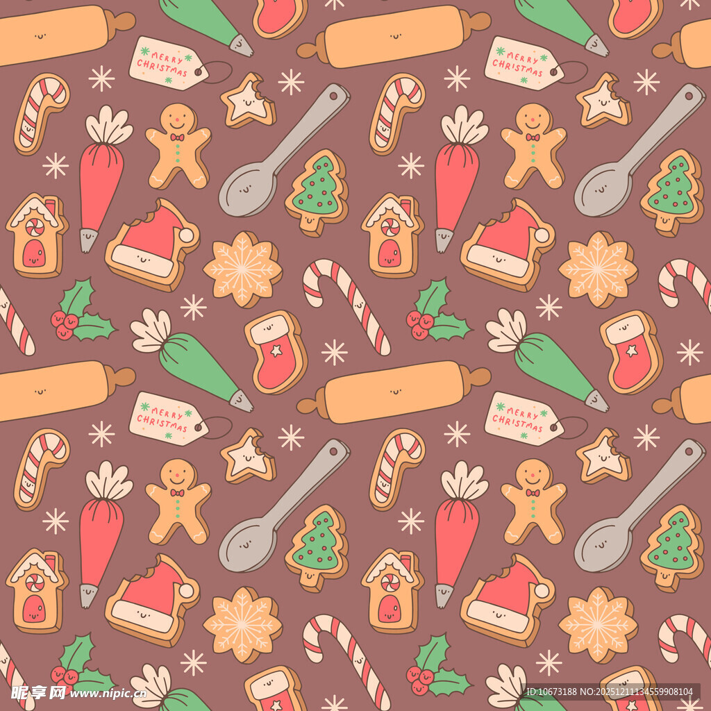 圣诞主题无缝图案背景