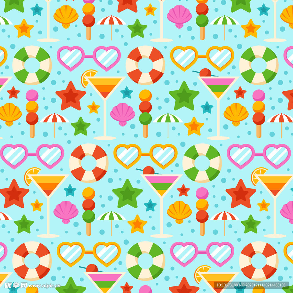 多彩节日元素无缝图案