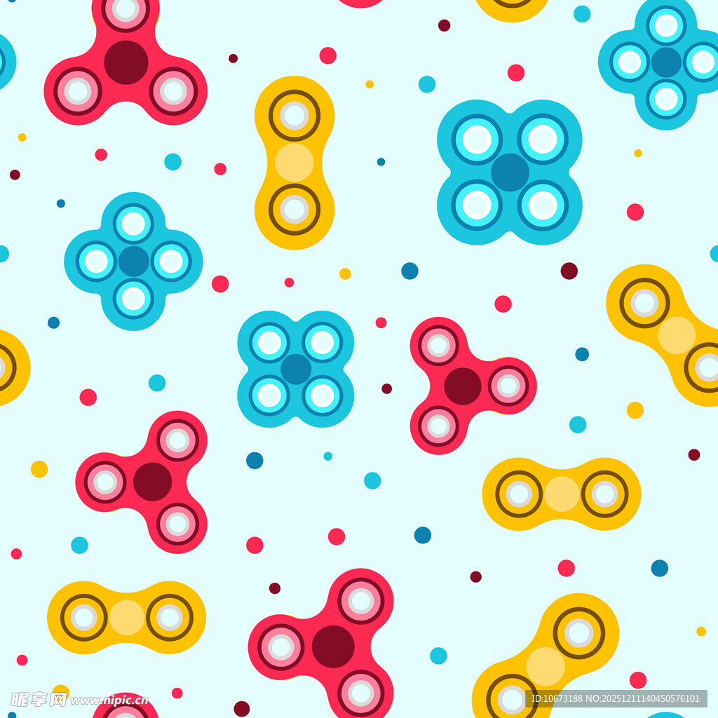 多彩指尖陀螺无缝图案