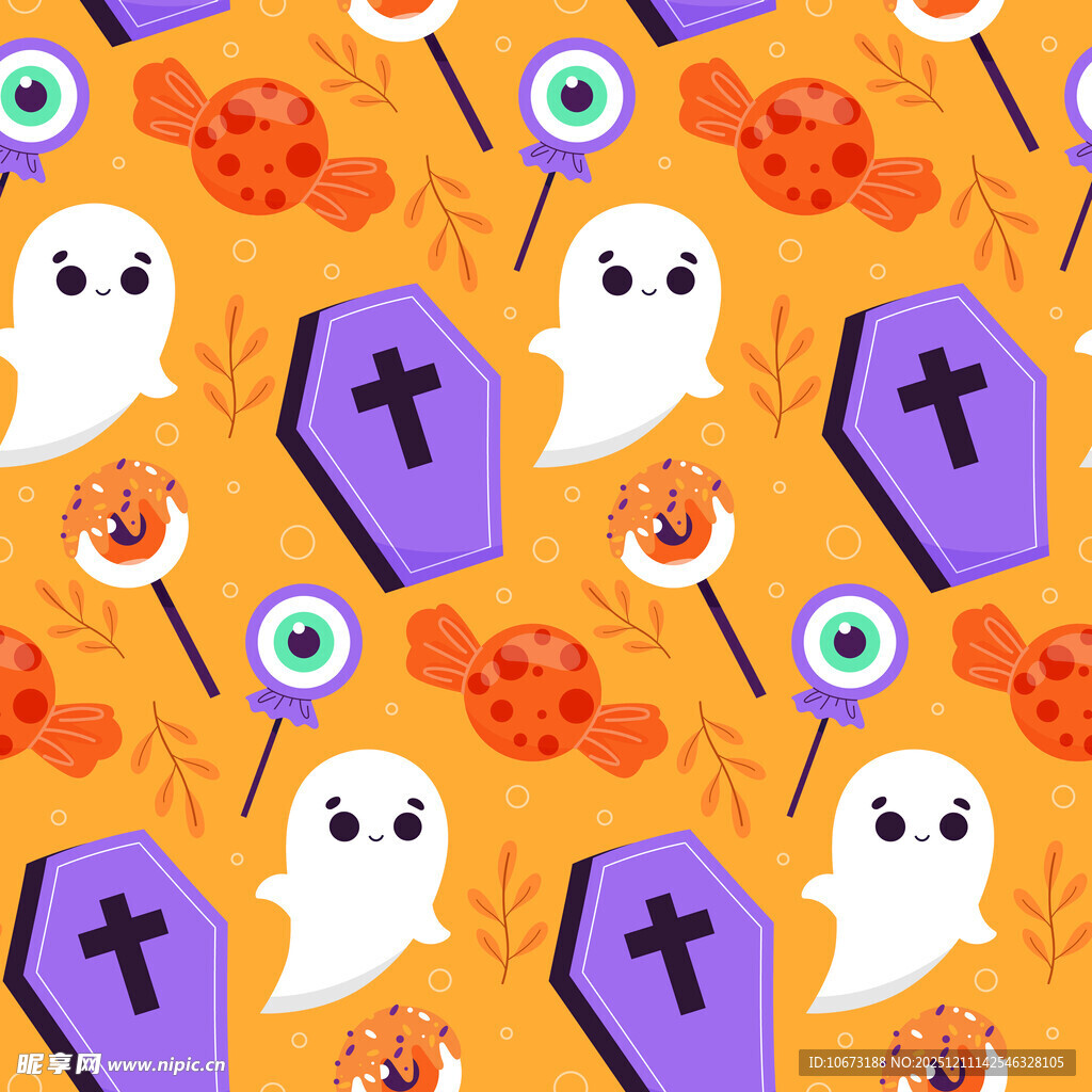 万圣节鬼怪元素图案设计