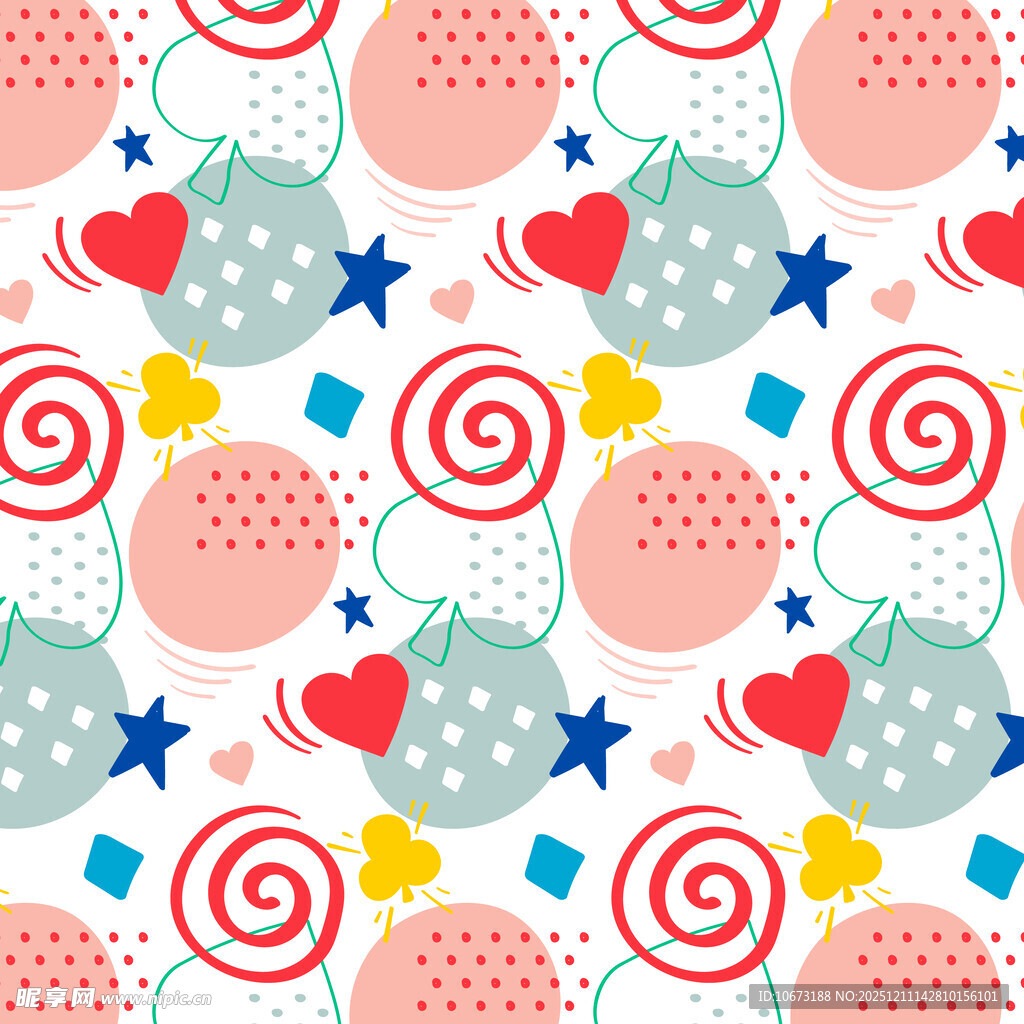 可爱糖果爱心图案背景