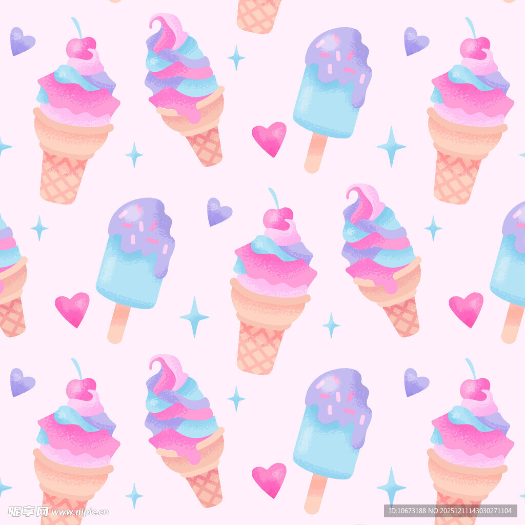 梦幻冰淇淋图案背景