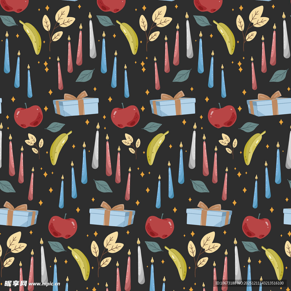 节日花卉礼物无缝图案