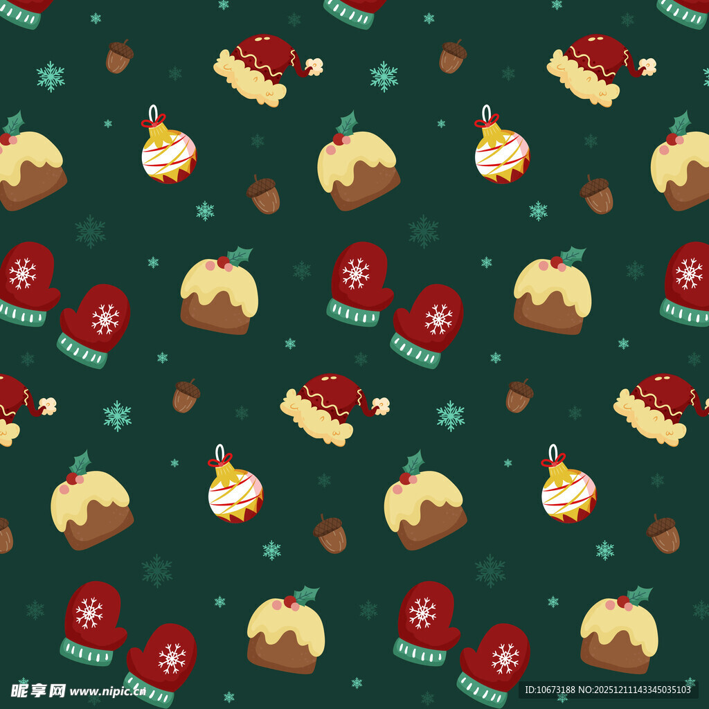 圣诞甜点图案背景图