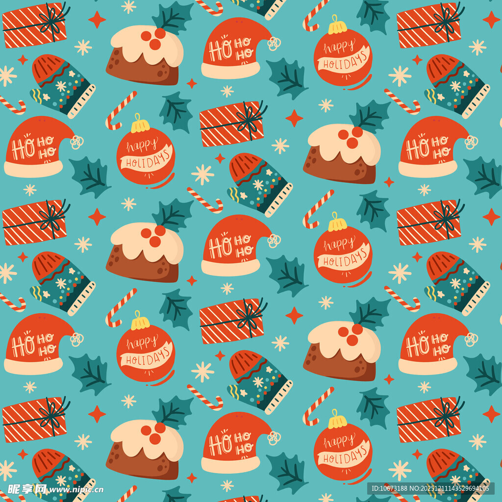 蓝色背景的蛋糕图案设计