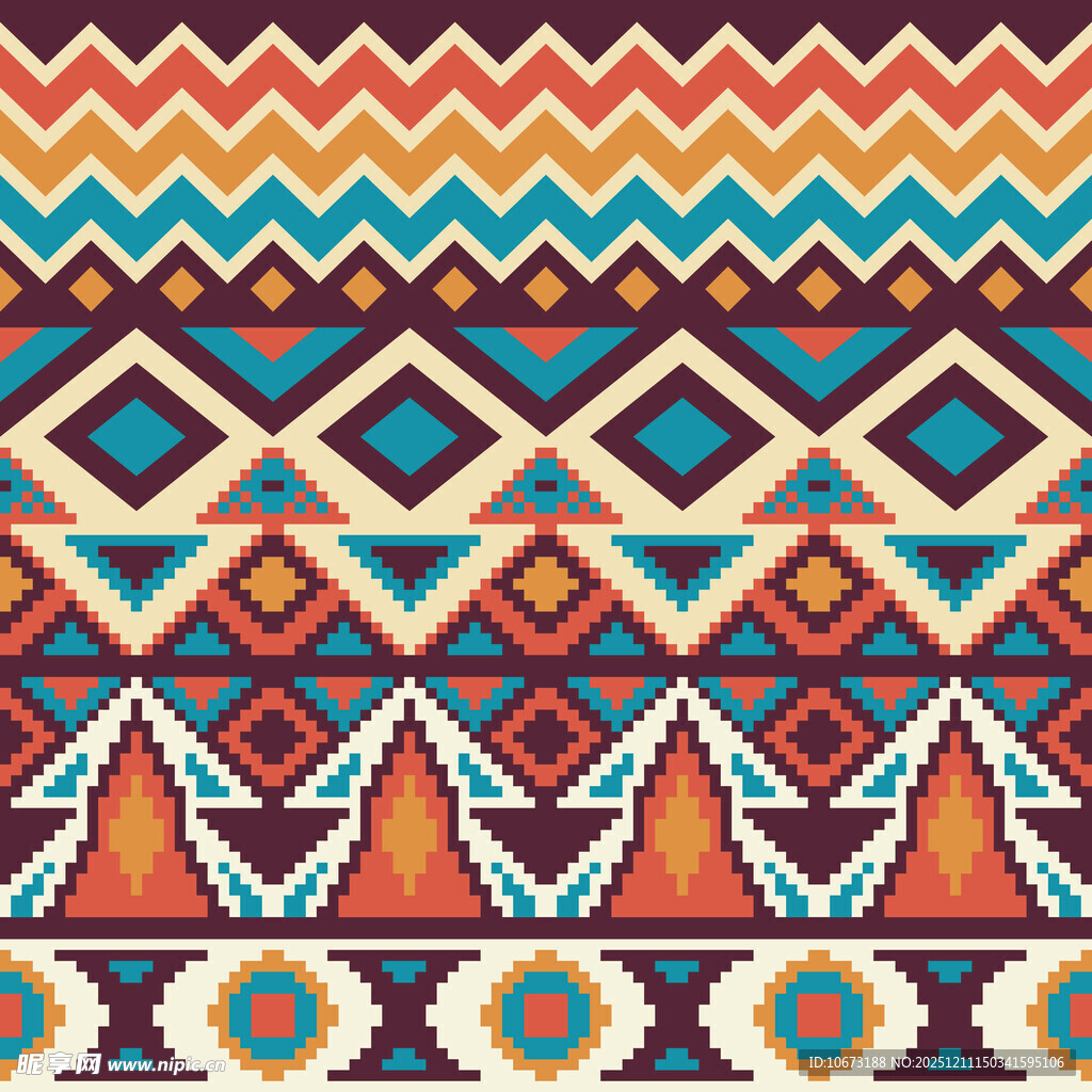 多彩几何民族风图案纹理