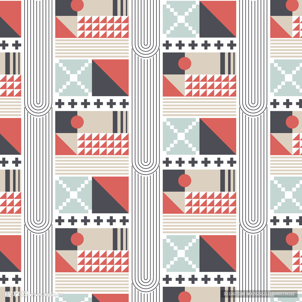 几何图案拼接的多彩背景