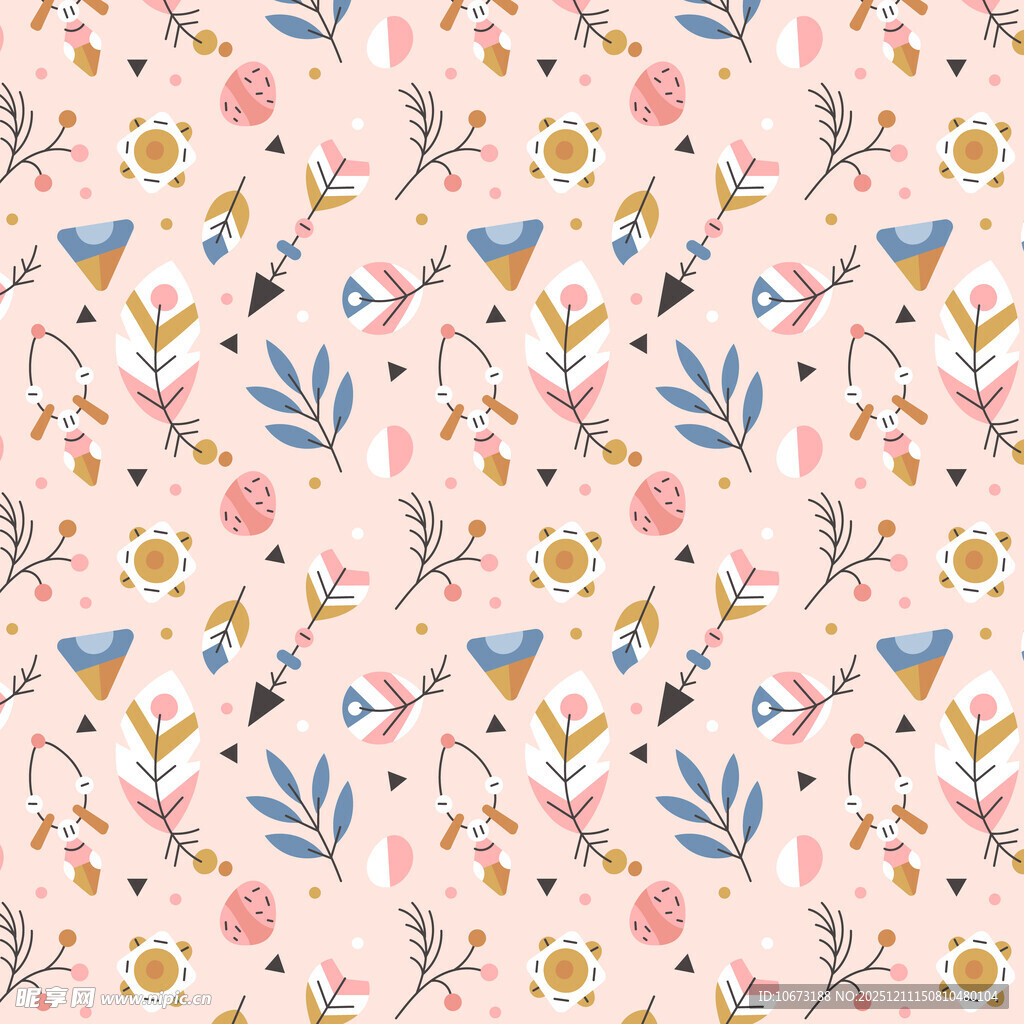 粉色花卉简约图案背景