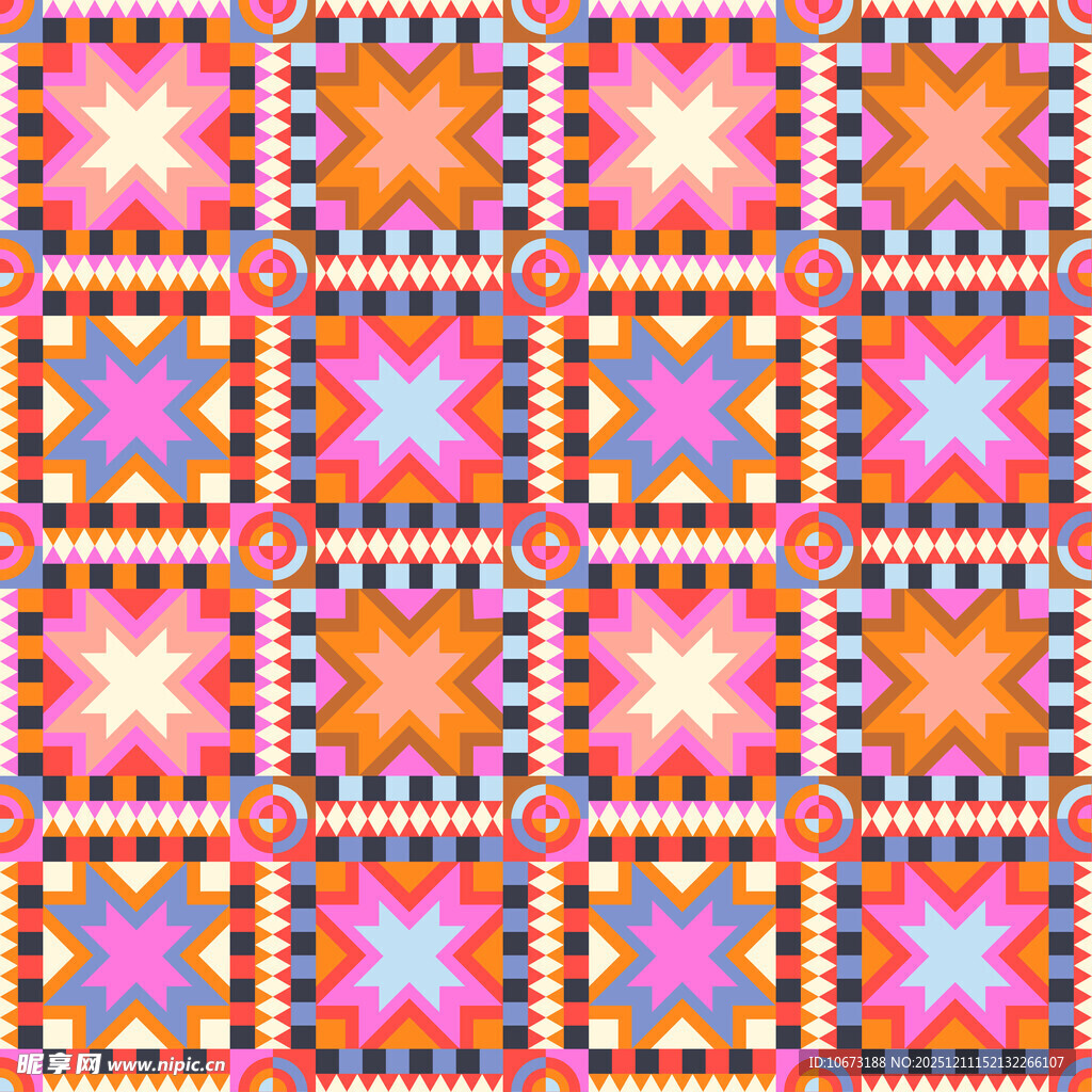 多彩几何图案无缝背景