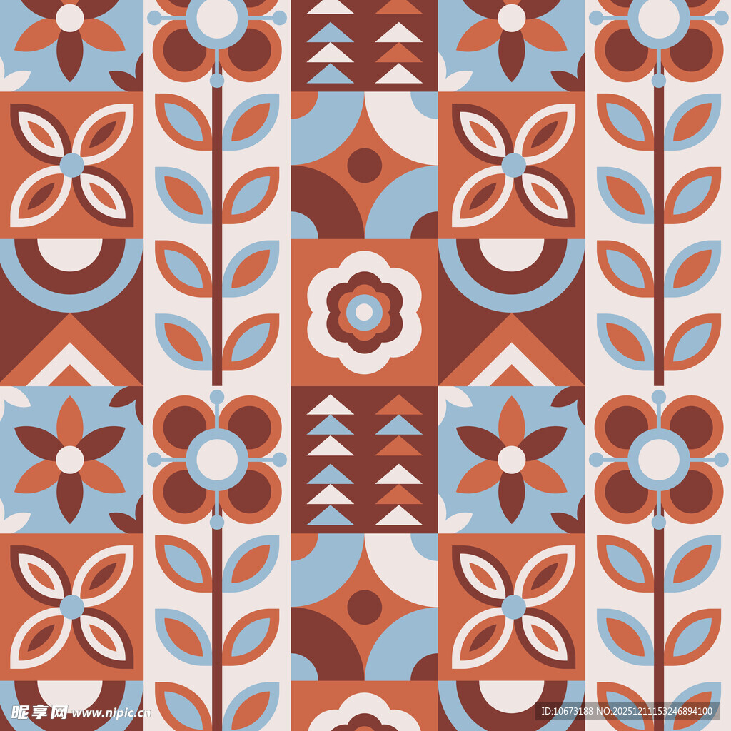 几何花卉图案装饰纹理