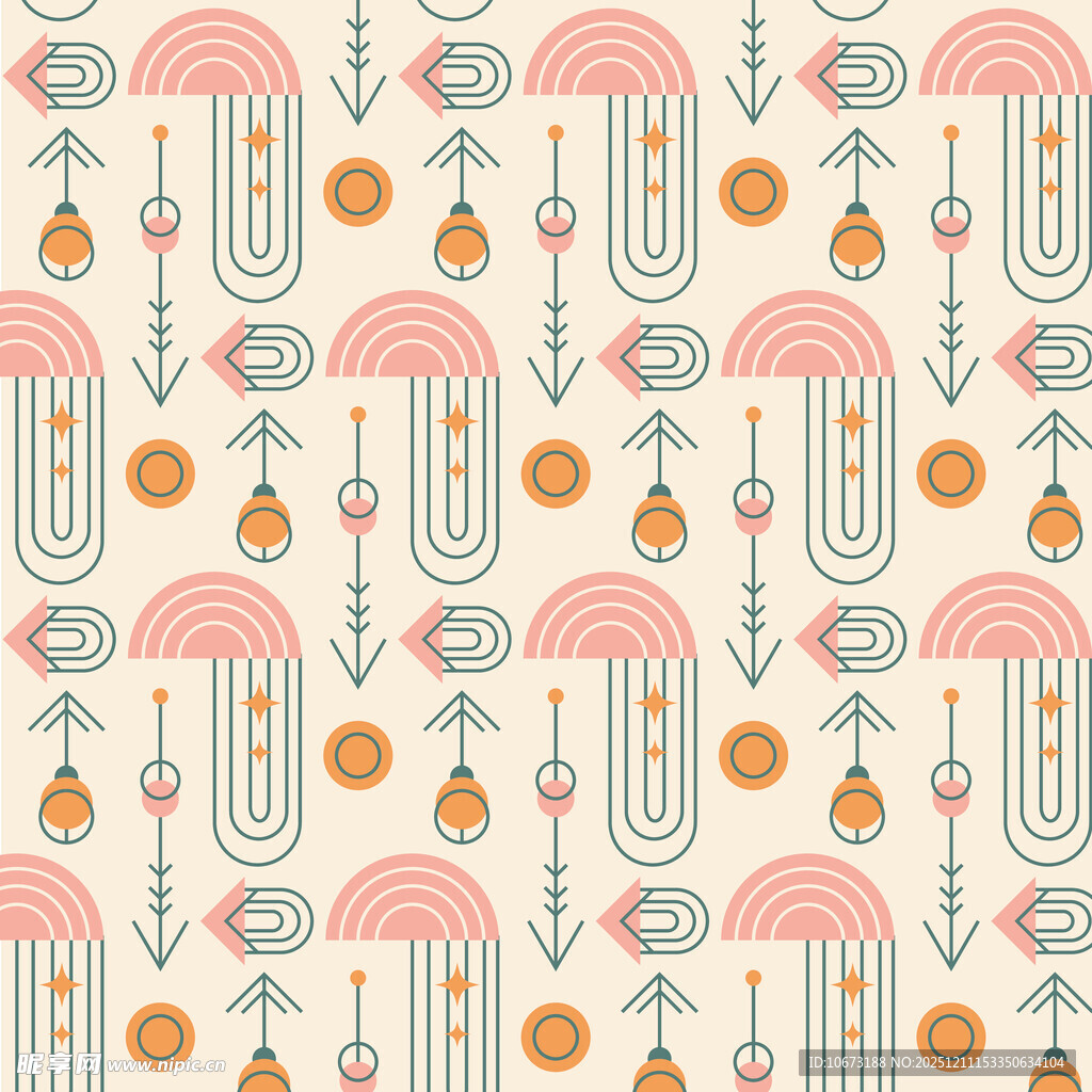 海洋元素几何图案背景图