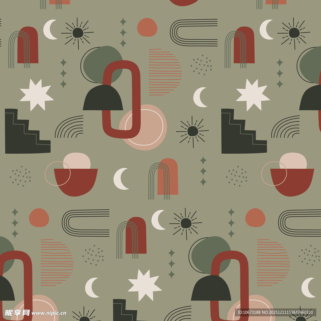 几何抽象风图案背景设计