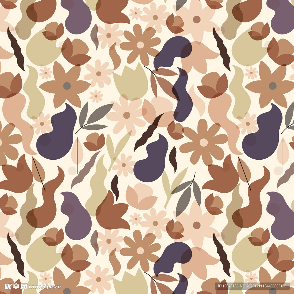 复古花卉植物图案背景