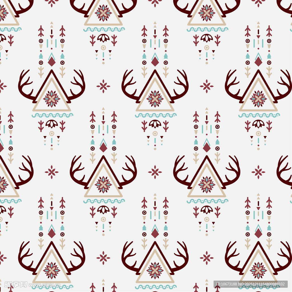 复古鹿角几何图案纹理