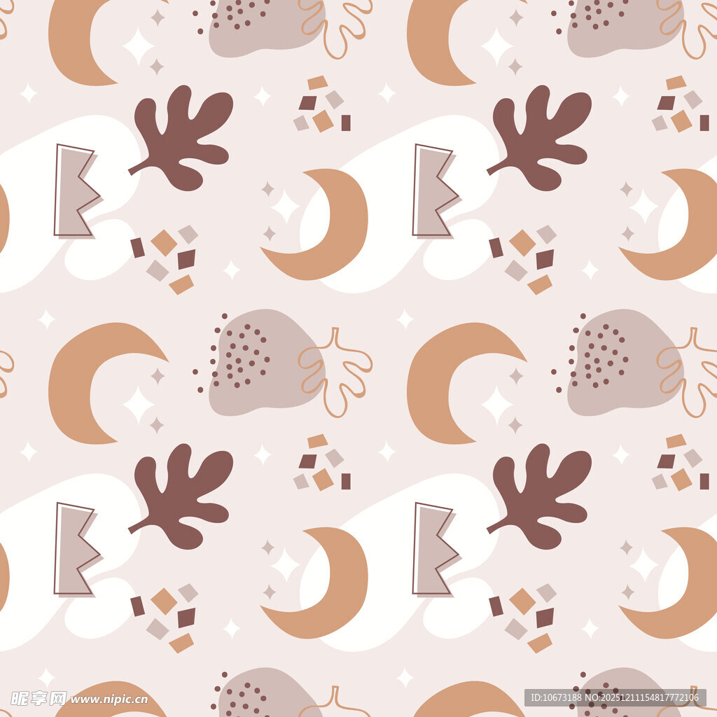 可爱动物月亮图案背景