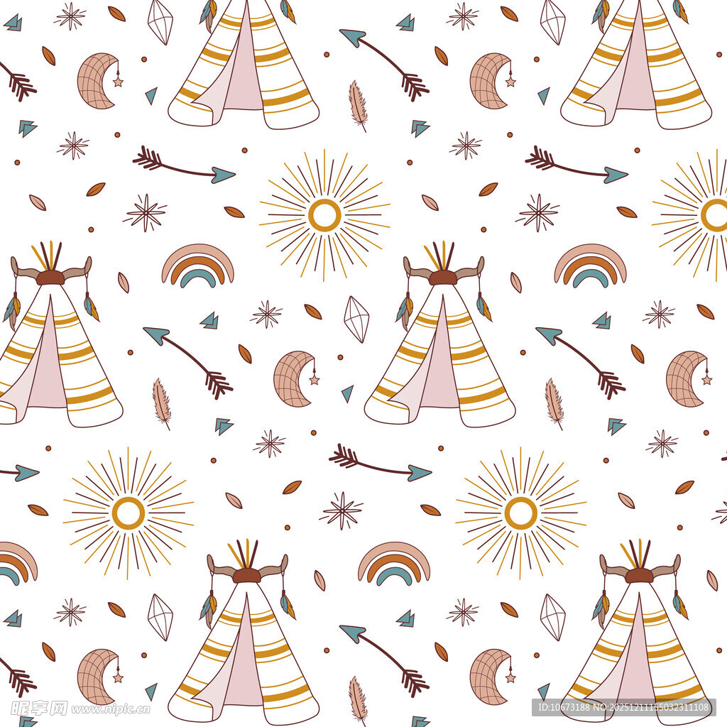 波西米亚风帐篷图案背景