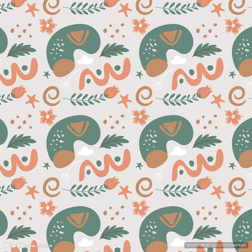 可爱动物星星图案背景