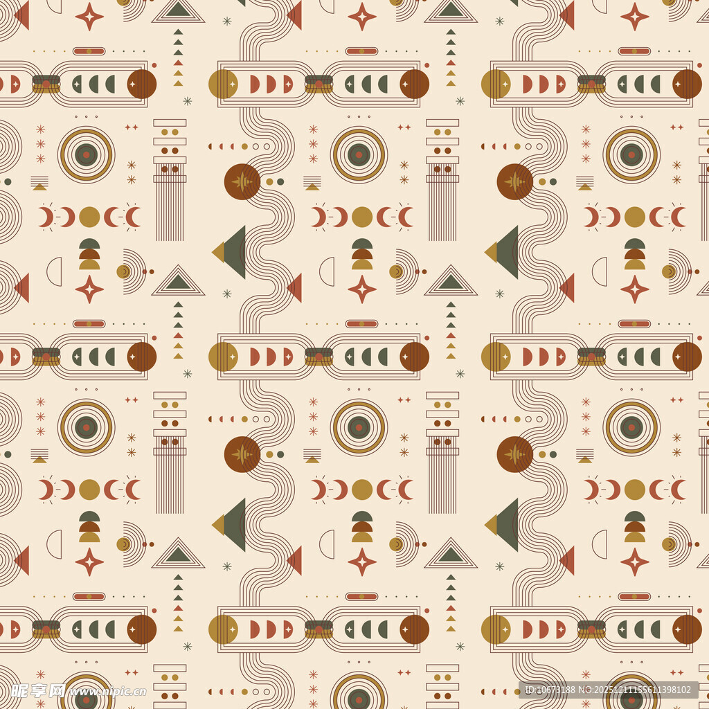 几何图案复古风背景图