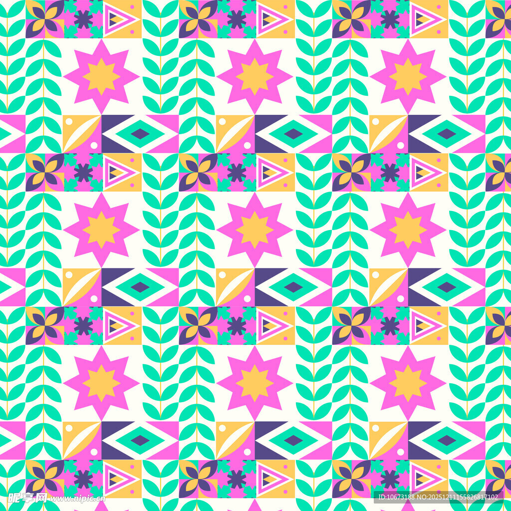 多彩几何图案无缝背景
