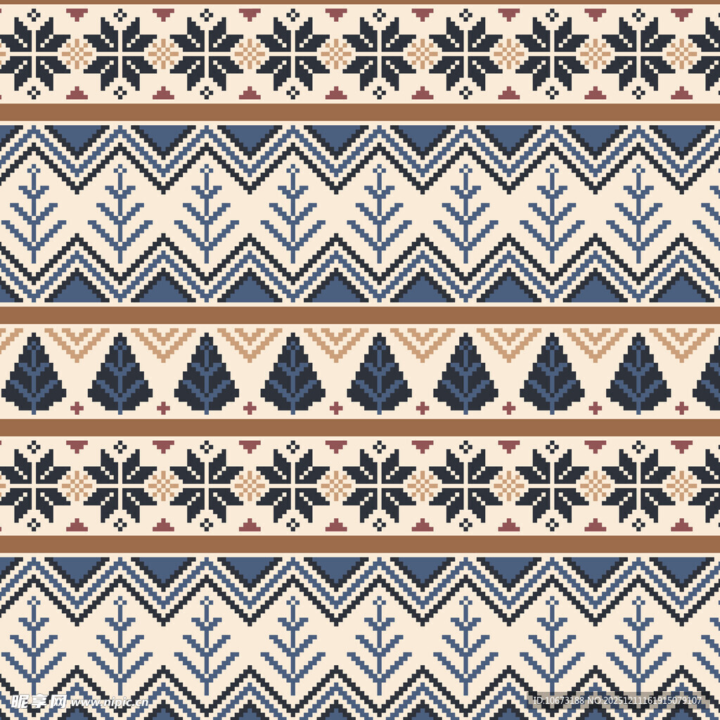 北欧风圣诞几何图案纹理