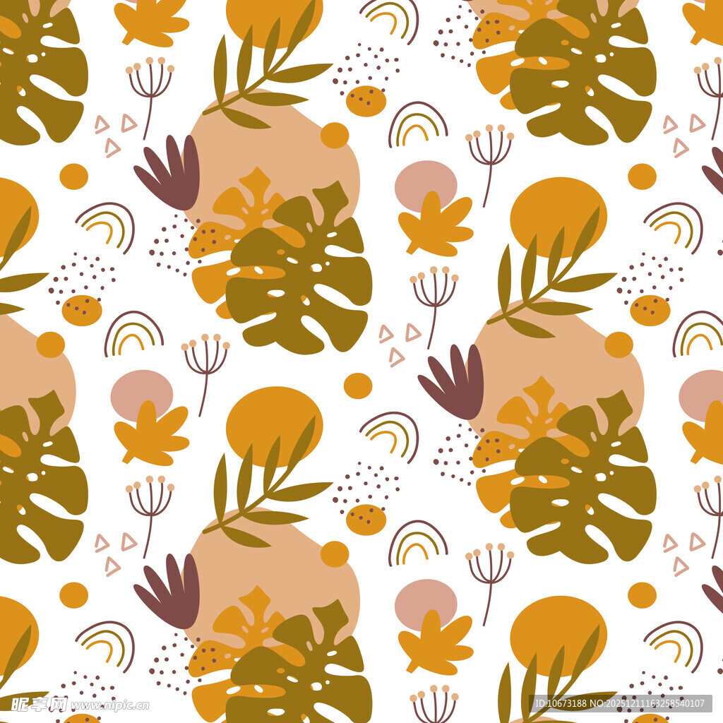 秋季植物图案背景