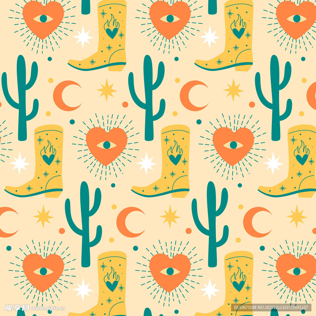仙人掌爱心图案背景设计