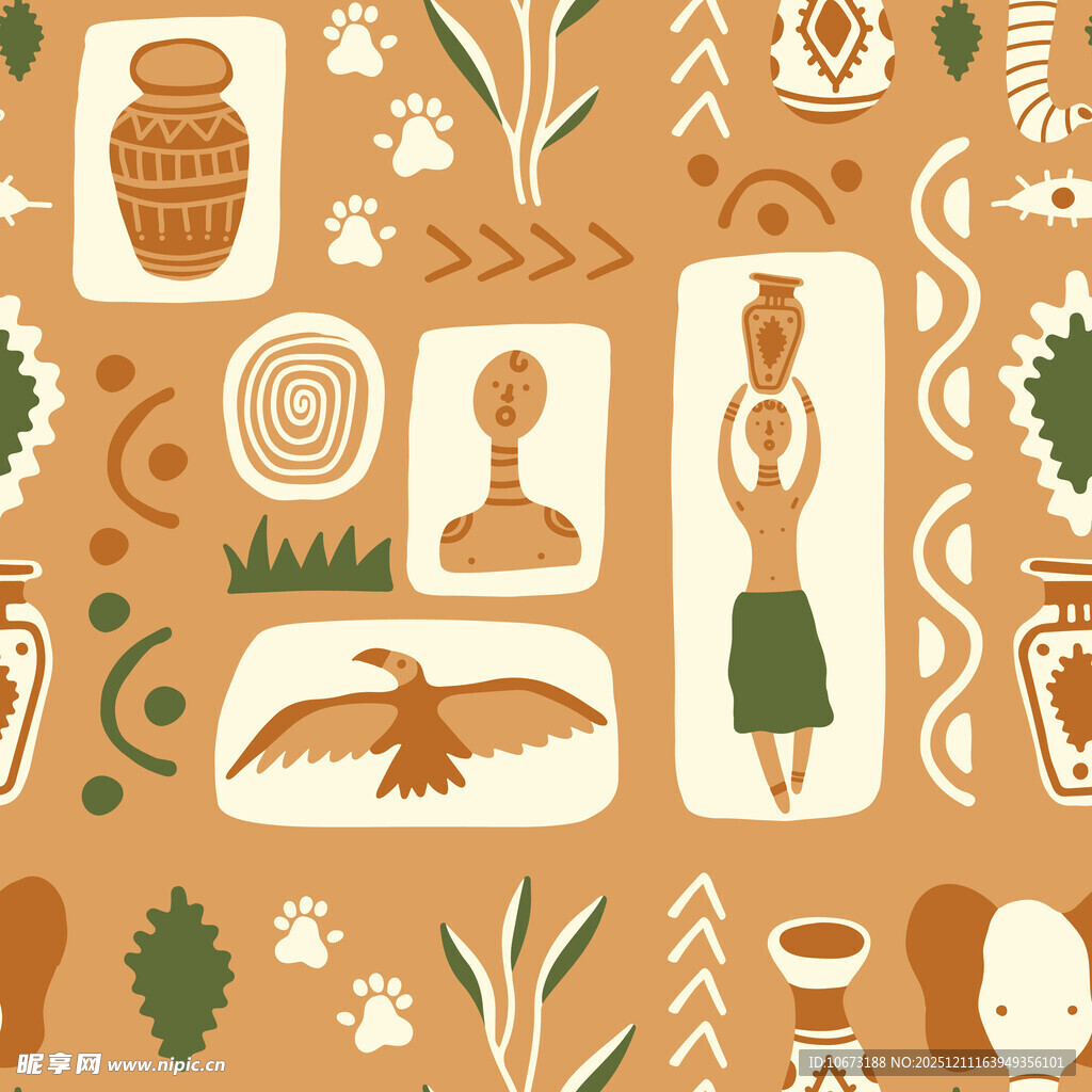 原始部落风图案元素集合