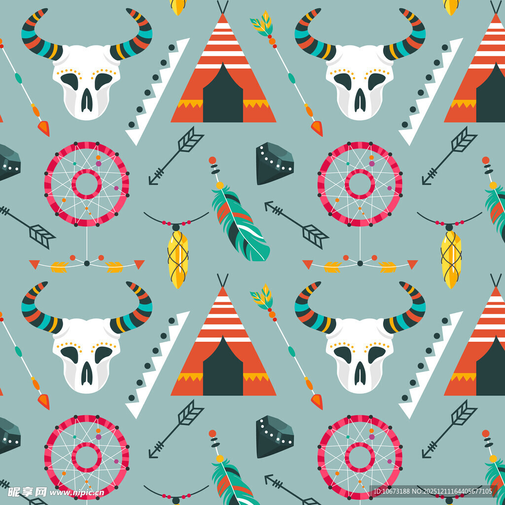 波西米亚风部落元素图案