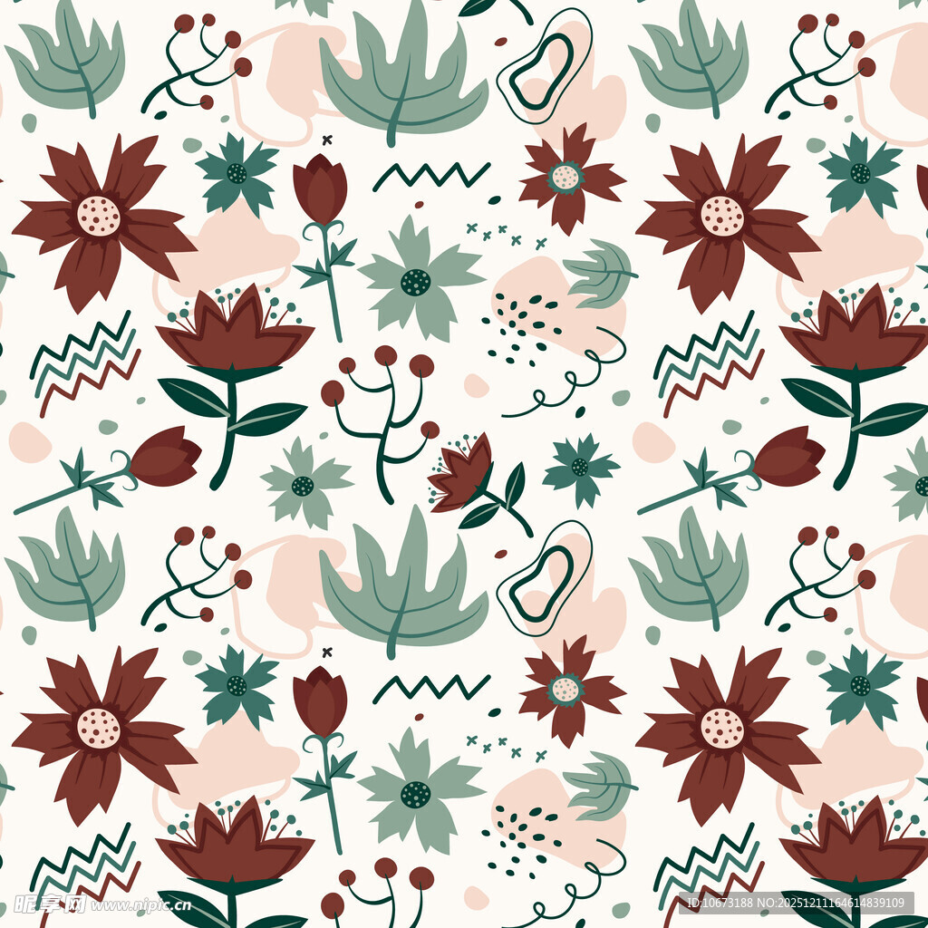 花卉植物图案背景纹理