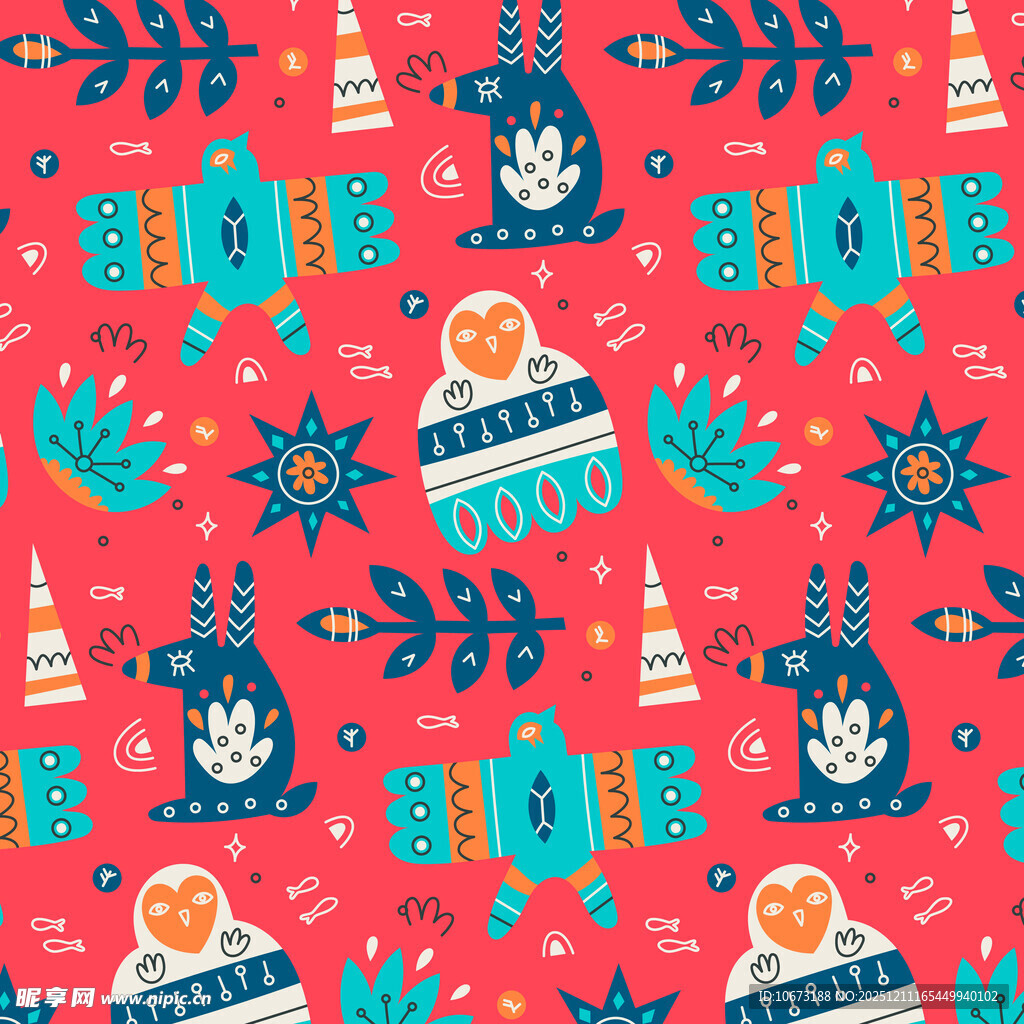 圣诞主题无缝图案设计