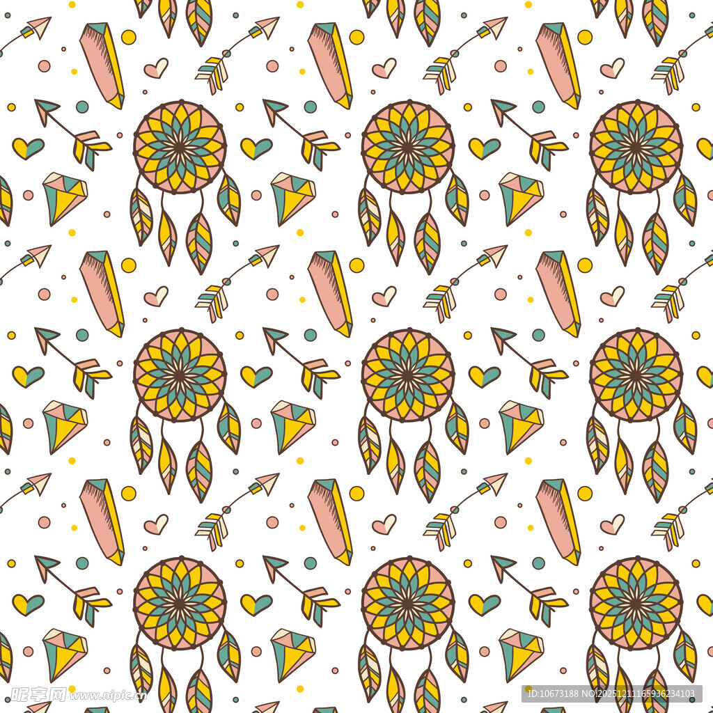 波西米亚风格捕梦网图案