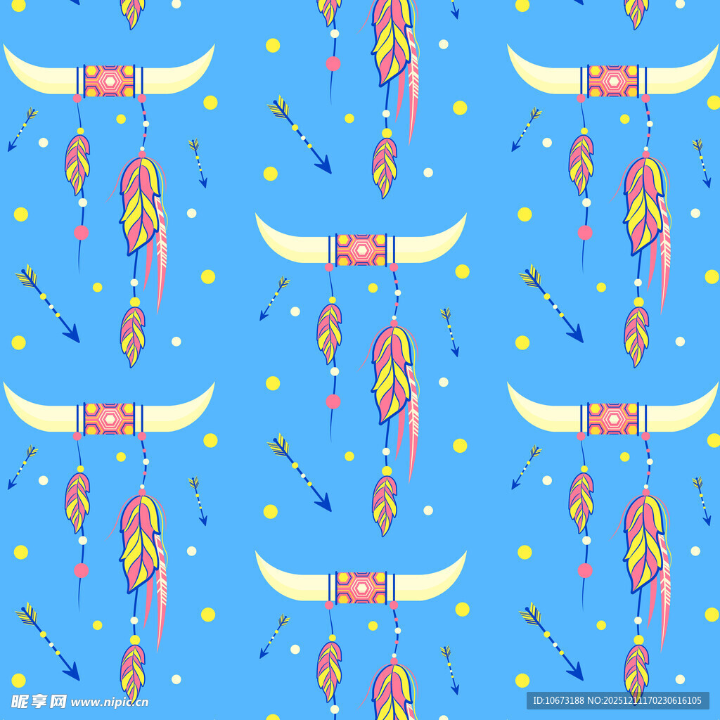 蓝色背景火箭星星图案