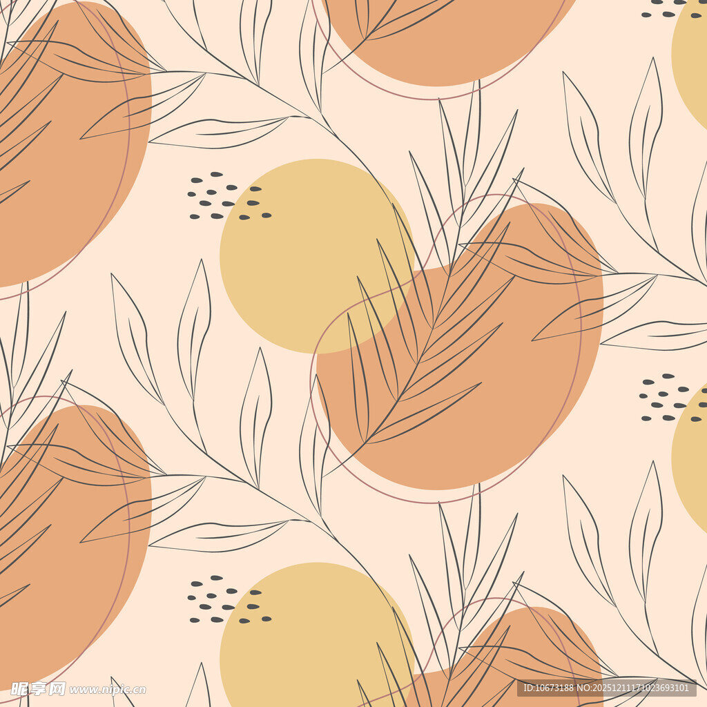 简约植物图案背景纹理