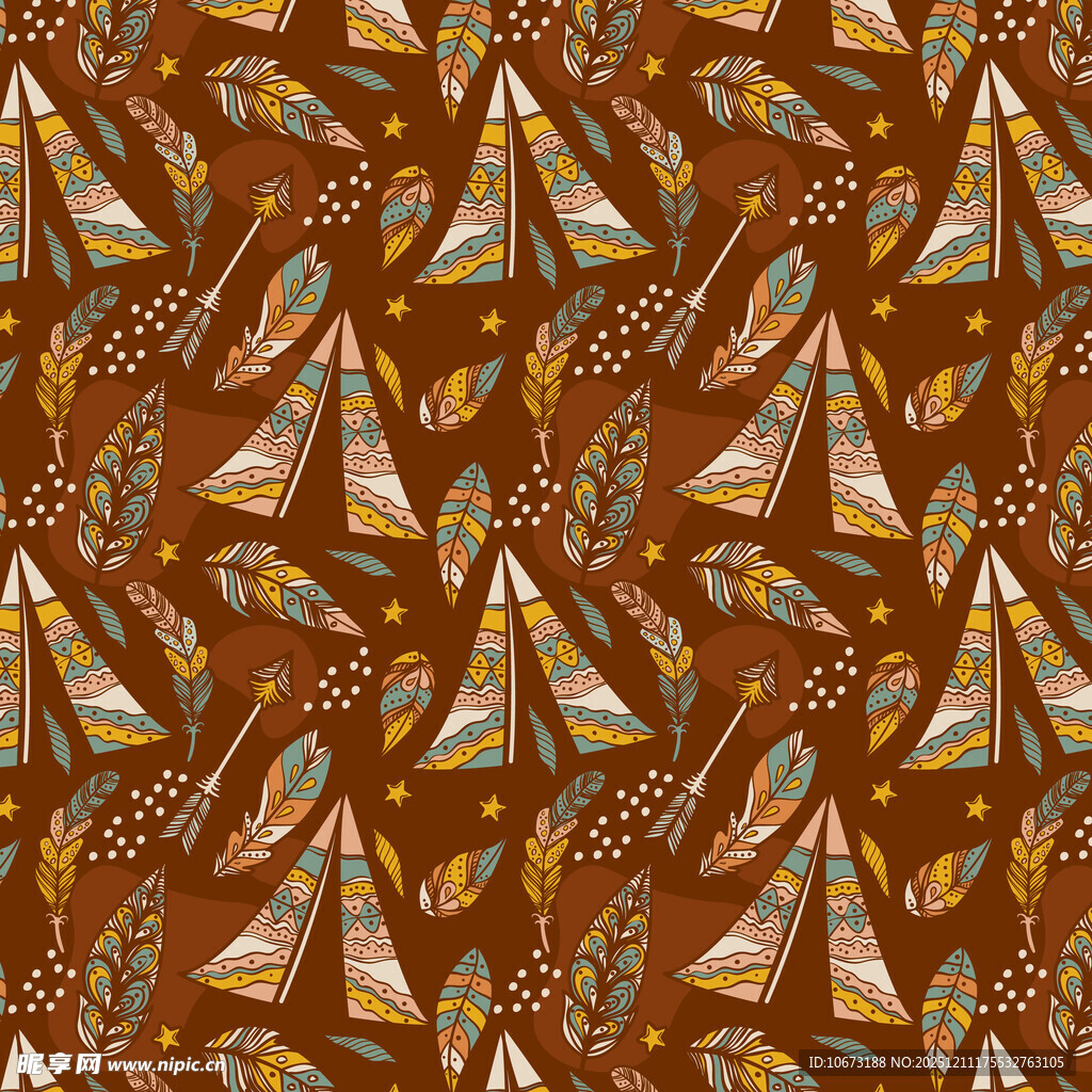 帆船图案的复古风背景图