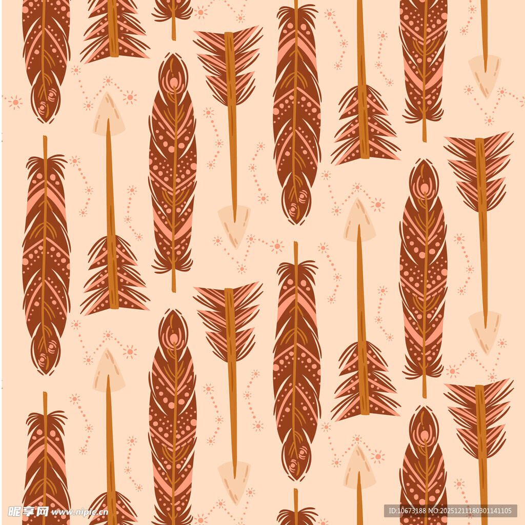 复古羽毛图案背景纹理
