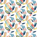 海洋元素水彩风无缝图案