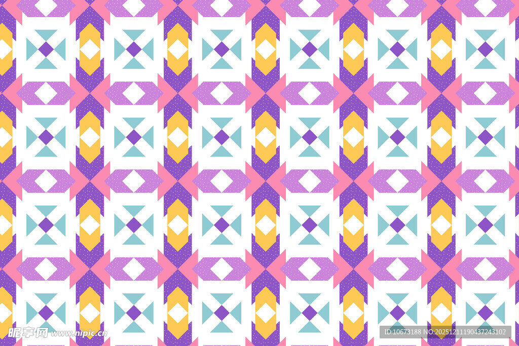 紫色花卉几何图案背景