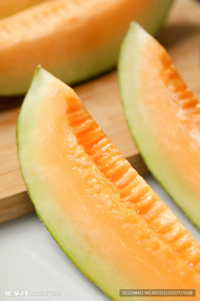 新鲜切开的美味哈密瓜