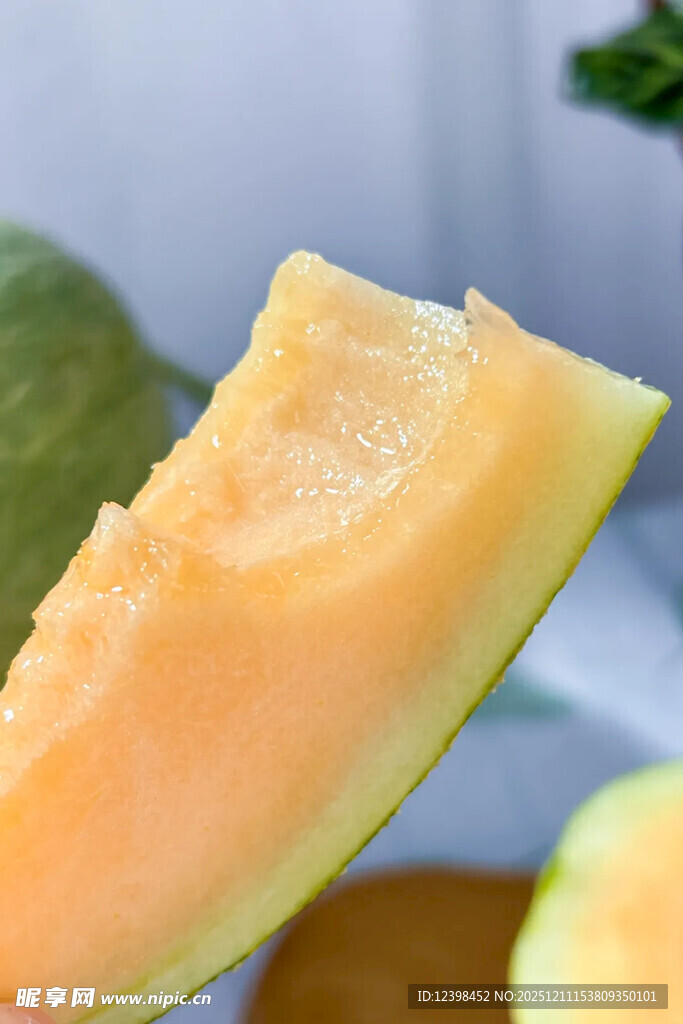 香甜蜜瓜切片特写