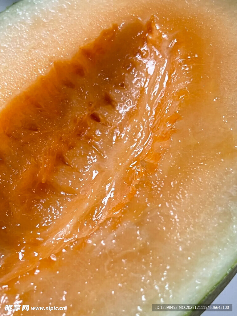 香甜哈密瓜果肉特写
